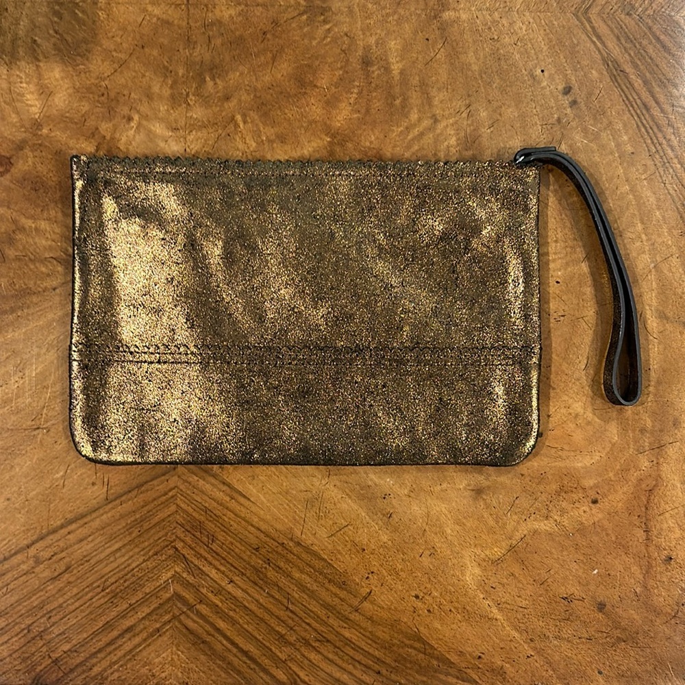 Metallic bronze Wristlet